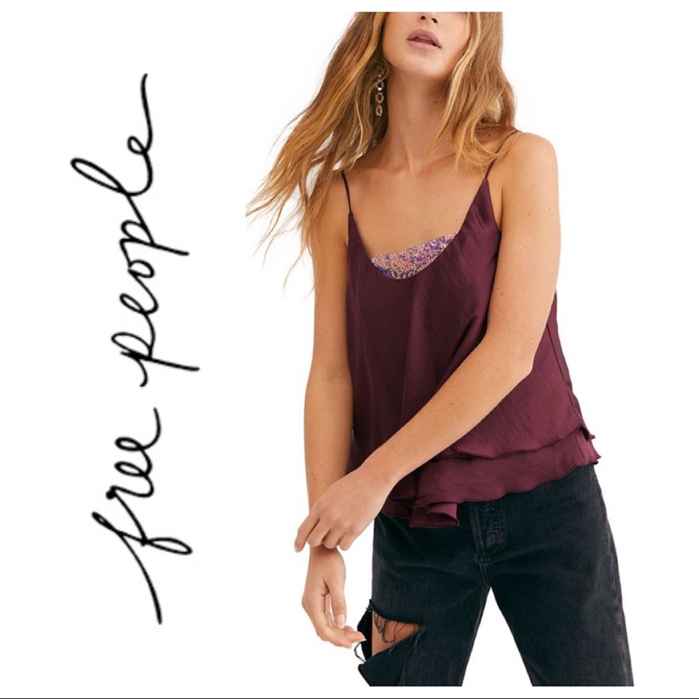 Free People Sequin Turn it On Crop Top